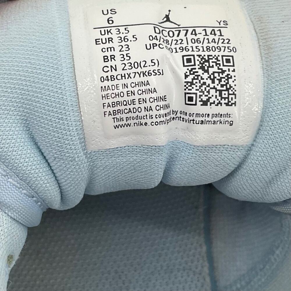 Nike Air Jordan 1 Low DC0774-141 Size 6 Baby Blue Casual Athletic Streetwear - Picture 9 of 10